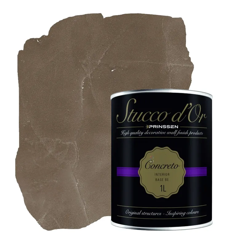 Gecertificeerd Stucco d'Or Concreto Natural Cacao Brown Betonlookverf - 1 liter