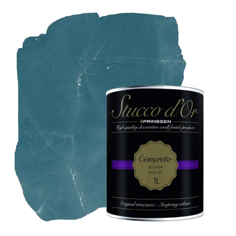 Stucco d'Or Concreto Nordic Sea Blue Betonlookverf - 1 liter Dagaanbieding