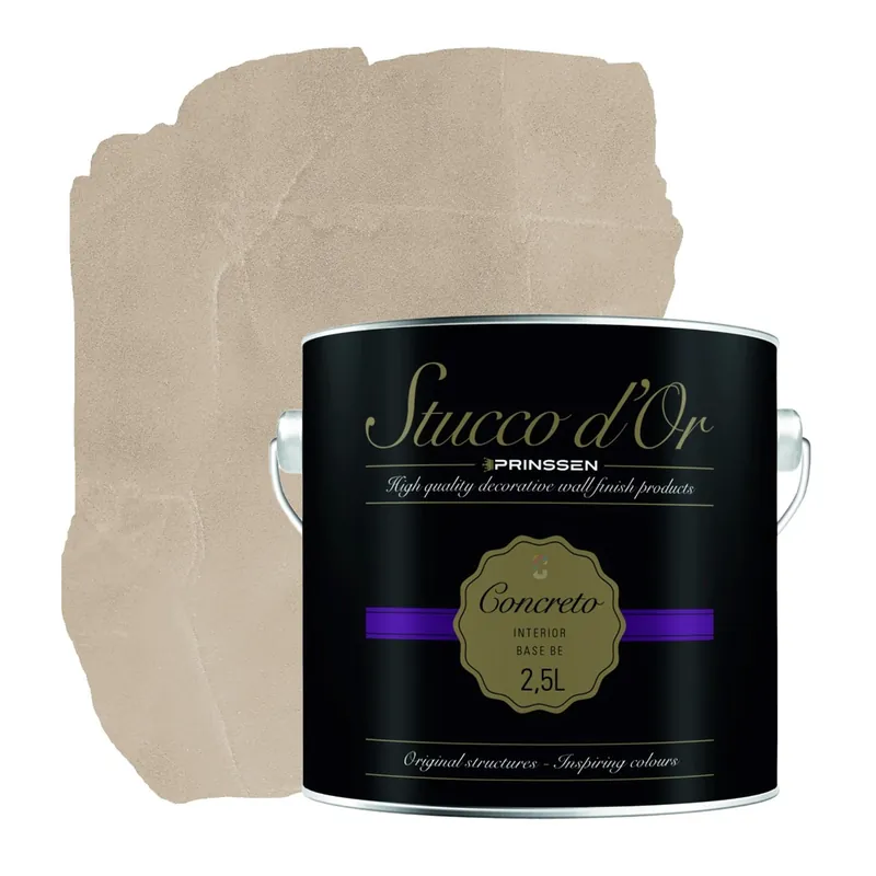 Stucco d'Or Concreto Leather Taupe Betonlookverf - 2,5 liter Flitsaanbieding