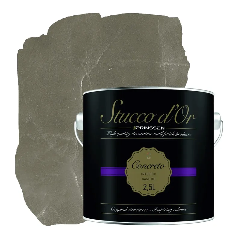 Lage Kosten Stucco d'Or Concreto Smokey Brown Betonlookverf - 2,5 liter