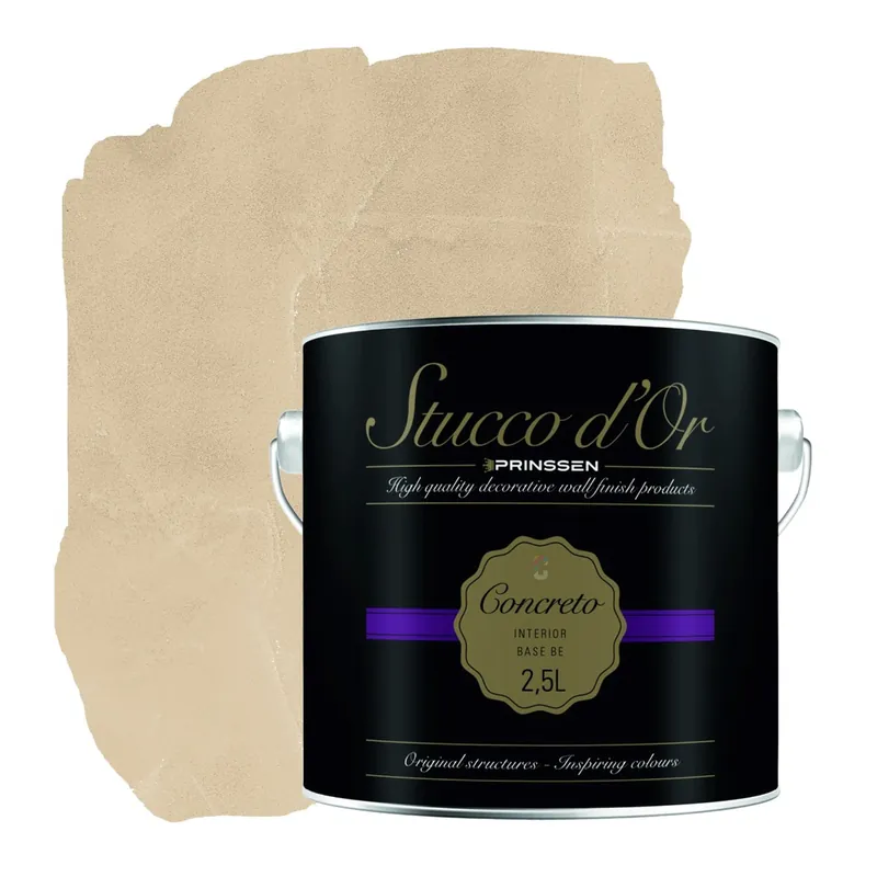 Hoge Kwaliteit Stucco d'Or Concreto Amber Beige Betonlookverf - 2,5 liter