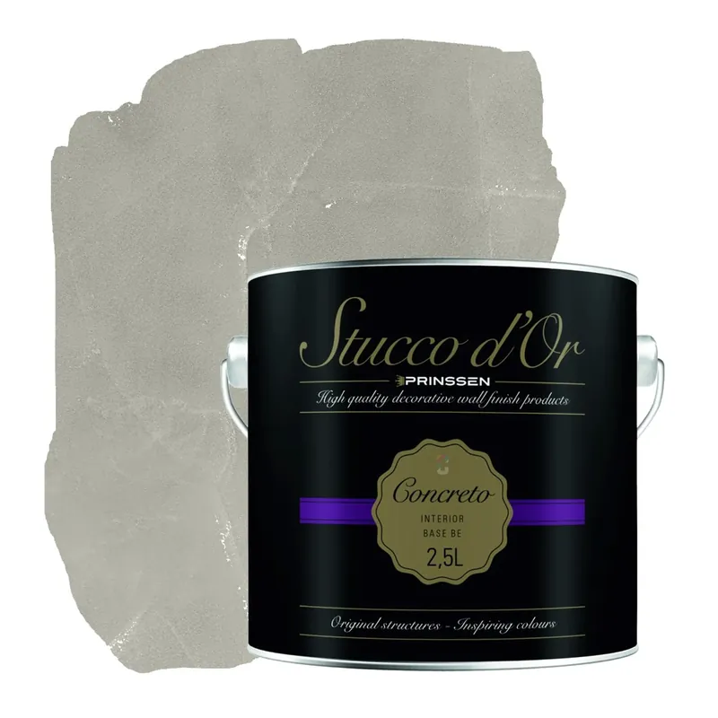 Aanbieding Stucco d'Or Concreto Rustic Light Taupe Betonlookverf - 2,5 liter