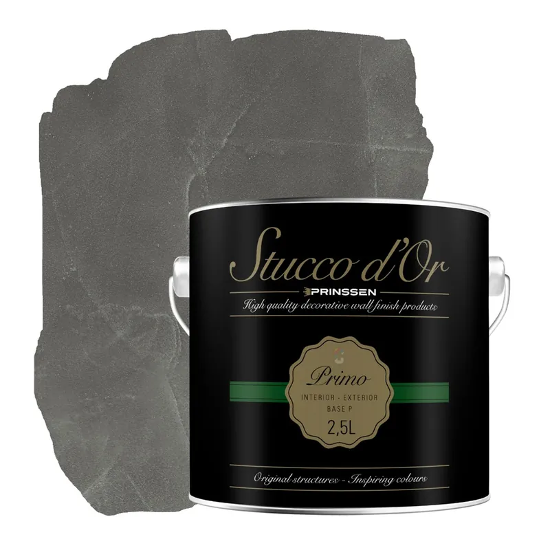 Koopje Stucco d'Or Primo Charcoal Grey Betonlookverf - 2,5 liter