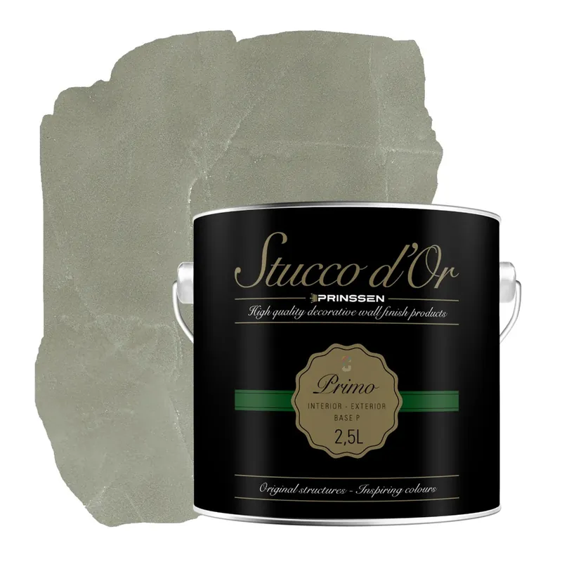 Op = Op Stucco d'Or Primo Camouflage Green Betonlookverf - 2,5 liter