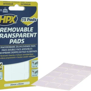 Populair HPX Dubbelzijdige Tape Pads TRANSPARANT 25mm x 25mm