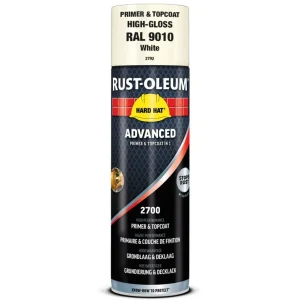 Merkproduct Rust-Oleum Grondverf & Lak in 1 spuitbus WIT GLANS - RAL9010