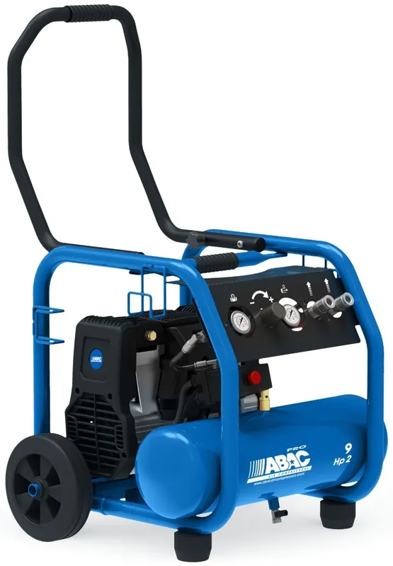 ABAC ROLLCAGE OS20P Stille Compressor Olievrij 9 liter - 9 bar Populair