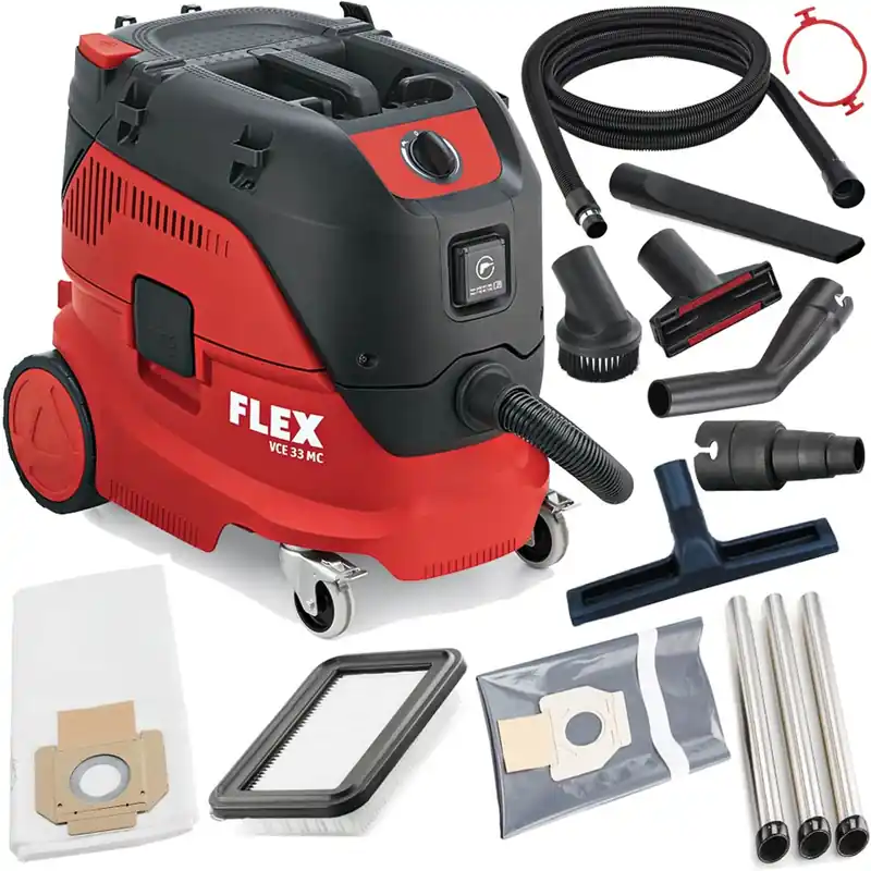 Gereduceerde Prijs FLEX VCE 33 L MC Industrie Stofzuiger 1400 Watt met 30 liter ketel en handmatige filterreiniging inclusief accessoires Klasse L