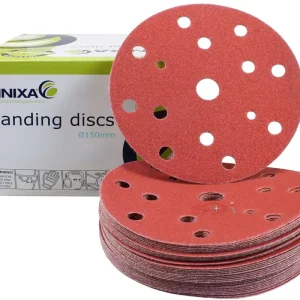 Gecertificeerd FINIXA Schuurschijven RED 150mm met 15 gaten