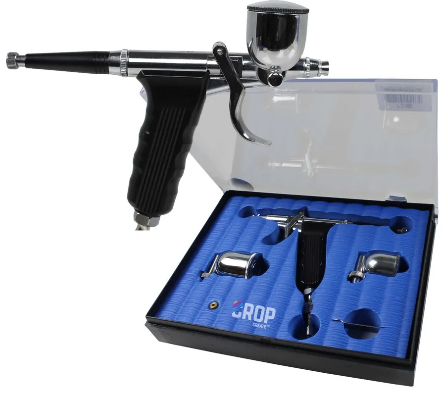 PRO-TEK 7330 Airbrush Verfspuitpistool 0,35mm (incl 2 bekertjes) Hoge Kwaliteit
