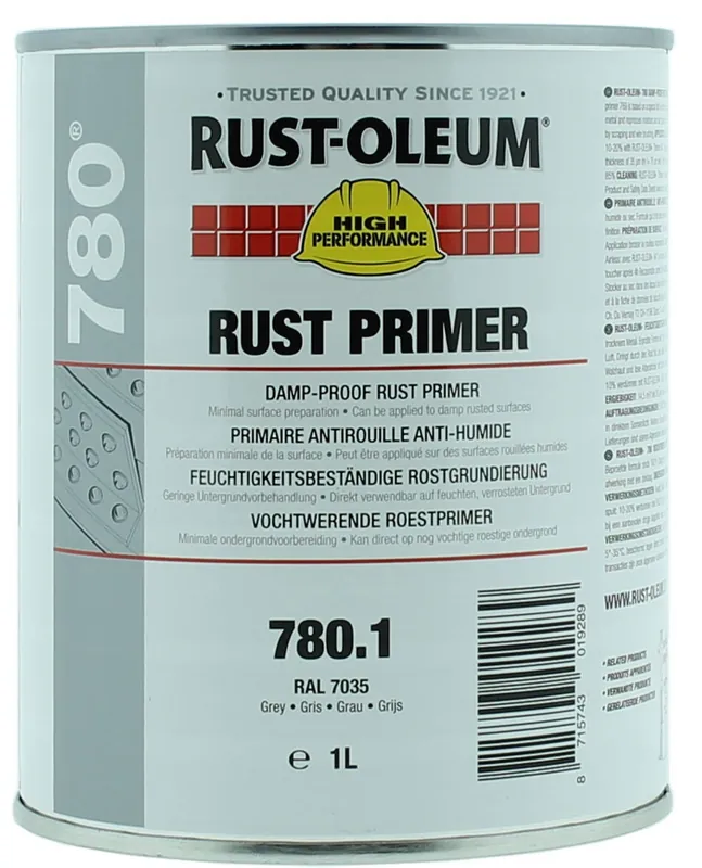 Rust-Oleum 780 Vochtwerende Roestprimer in blik Grijs - 1 liter Lage Prijs
