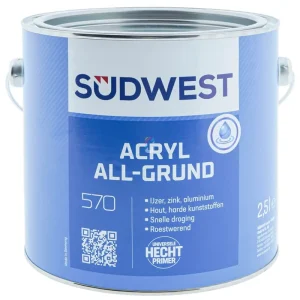 Favoriet Südwest ACRYL U51 All Grund ZWART Grondverf op Waterbasis 2,5 liter