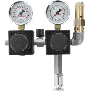 SATA Dubbele Drukregelaar met Manometer en Veiligheidsklep Merkproduct