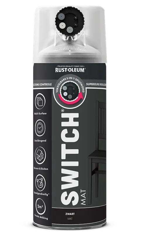 Direct Verzonden Rust-Oleum Switch Spuitbus Verf Mat 400ml - Zwart