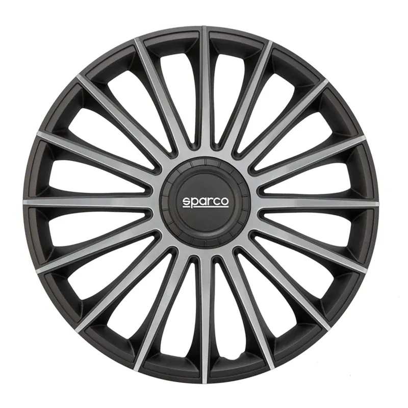 Voordeelprijs Sparco Wieldoppen Treviso 13 inch Zwart Zilver - 4 stuks