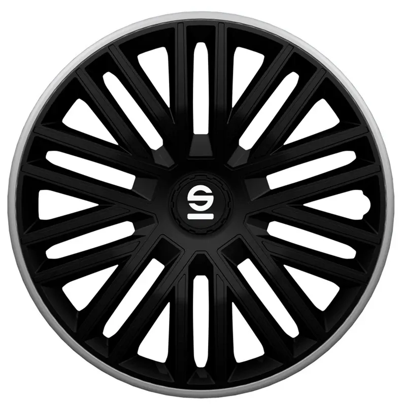 Gereduceerde Prijs Sparco Wieldoppen Bergamo 14 inch Zwart Grijs - 4 stuks
