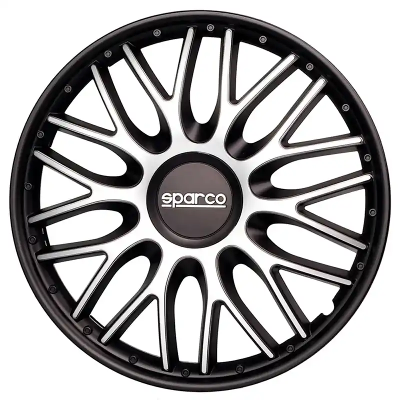 Sparco Wieldoppen Roma 14 inch Zilver Zwart - 4 stuks Weekendaanbieding
