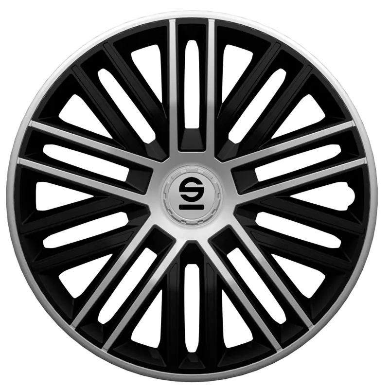 Beste Prijs Sparco Wieldoppen Bergamo 15 inch Zilver Zwart - 4 stuks