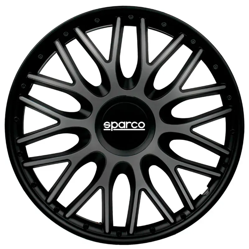 Hete Deal Sparco Wieldoppen Roma 15 inch Grijs Zwart - 4 stuks
