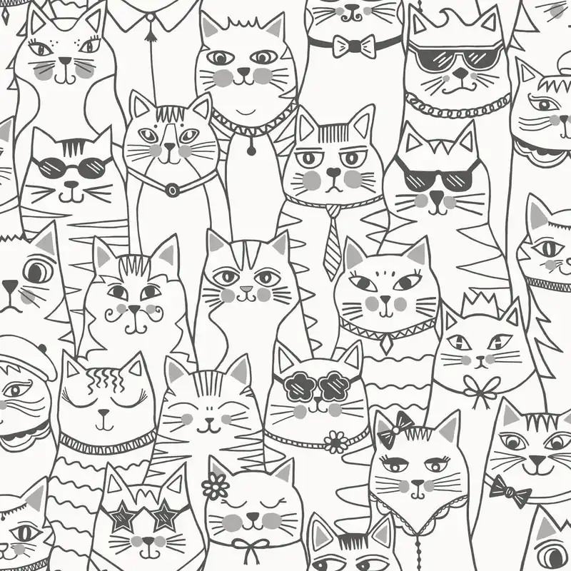 Uitverkoop Holden Adventure Awaits - 14070 - Colour-me Cats Black/White