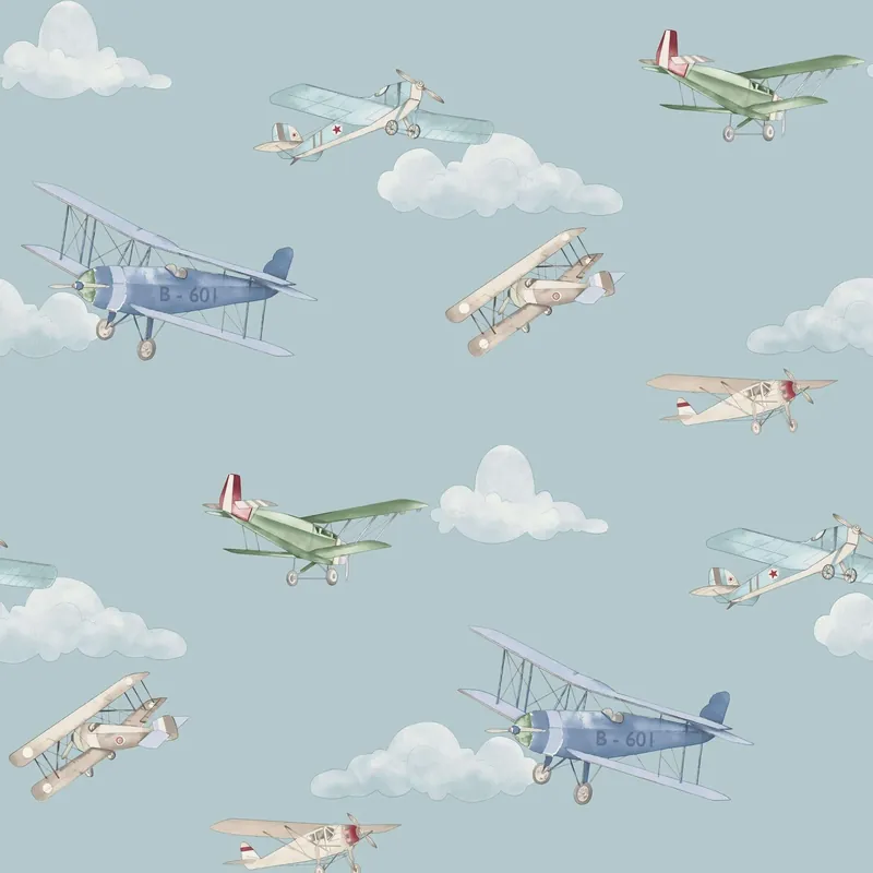 Dutch First Class World of Imagination - DL27548 - Aeroplanes Blue Exclusieve Aanbieding