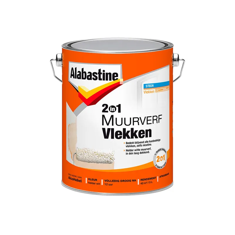 Gecertificeerd Alabastine 2-in-1 Muurverf Vlekken