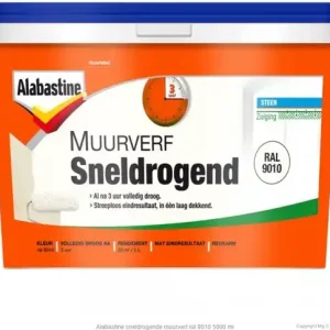 Aanbieding Alabastine Sneldrogende Muurverf - RAL 9010