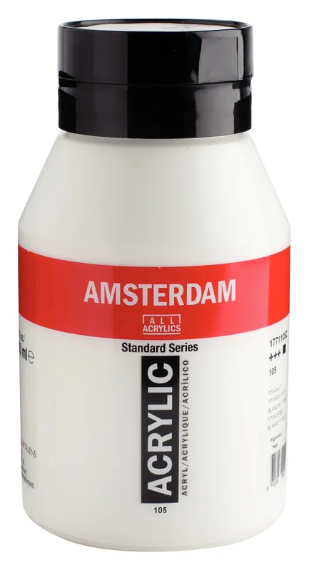 Koop Vandaag Royal Talens Amsterdam Standard Series Acrylverf Pot 1000 ml - Titaanwit 105