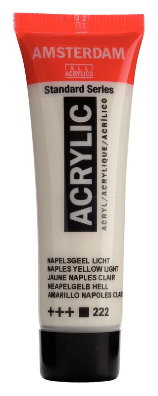 Royal Talens Amsterdam Standard Series Acrylverf Tube 20 ml - Napelsgeel Licht 222 Express Levering