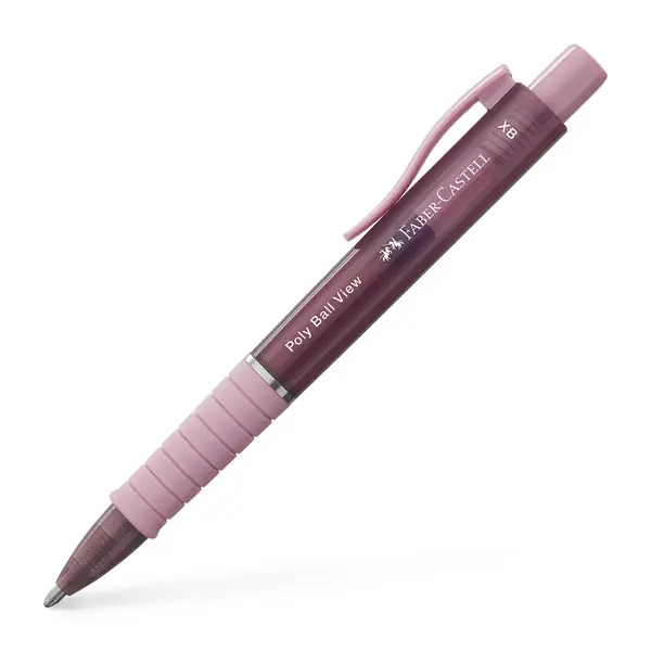 Seizoensaanbieding Faber Castell Balpen Polyball View - Rose Shadows