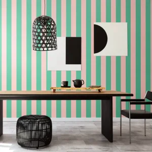 Speciale Aanbieding Ohpopsi So Stripey - STR50115W - Bloc Stripe Jade Blossom