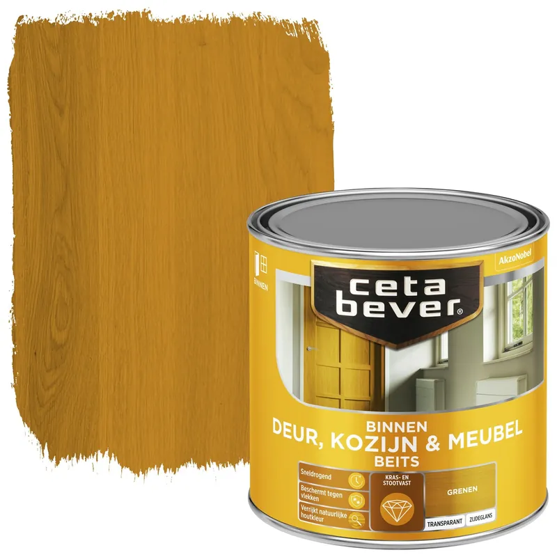 Cetabever Binnenbeits Deur Kozijn en Meubel Transparant Zijdeglans - Grenen Tijdelijk Beschikbaar