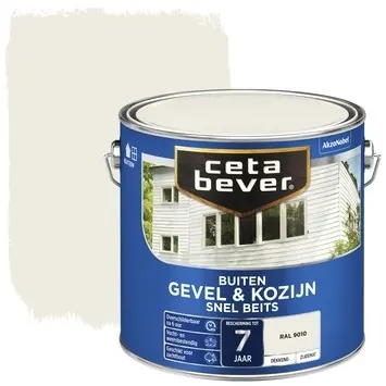 Gereduceerde Prijs Cetabever Gevel en Kozijn Snel Beits Dekkend Zijdemat - RAL 9010