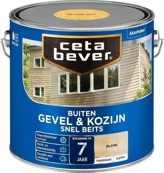 Direct Beschikbaar Cetabever Gevel en Kozijn Snel Beits Transparant Zijdemat - Blank