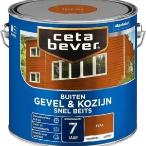 Cetabever Gevel en Kozijn Snel Beits Transparant Zijdemat - Teak Beperkte Voorraad