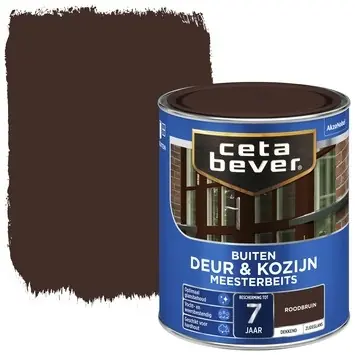 Cetabever Meesterbeits Deur en Kozijn Dekkend Zijdeglans - Roodbruin - 0,75 liter Uitverkoop