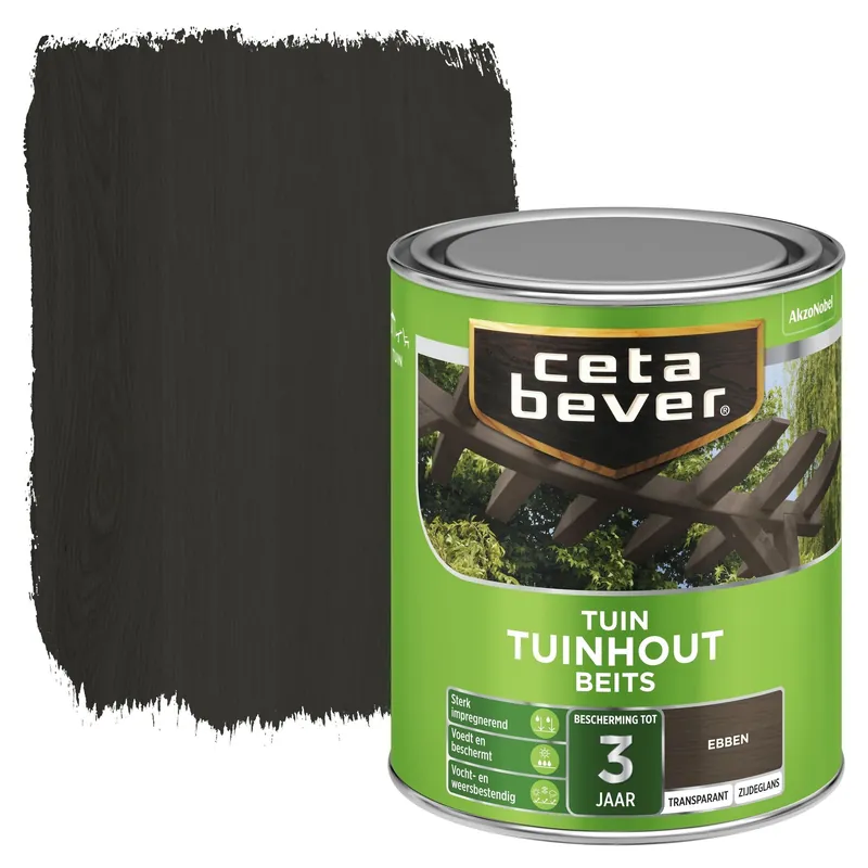 Voordeelprijs Cetabever Tuinhout Beits Transparant Zijdeglans - Ebben