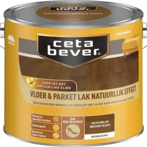 Lage Prijs Cetabever Vloer en Parket Lak Natuurlijk Effect Mat - Brown Wash - 2,5 liter