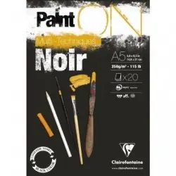 Clairefontaine Painton Mixmedia - Blok - 250 gr - 20 Blad - Zwart Voordeelprijs