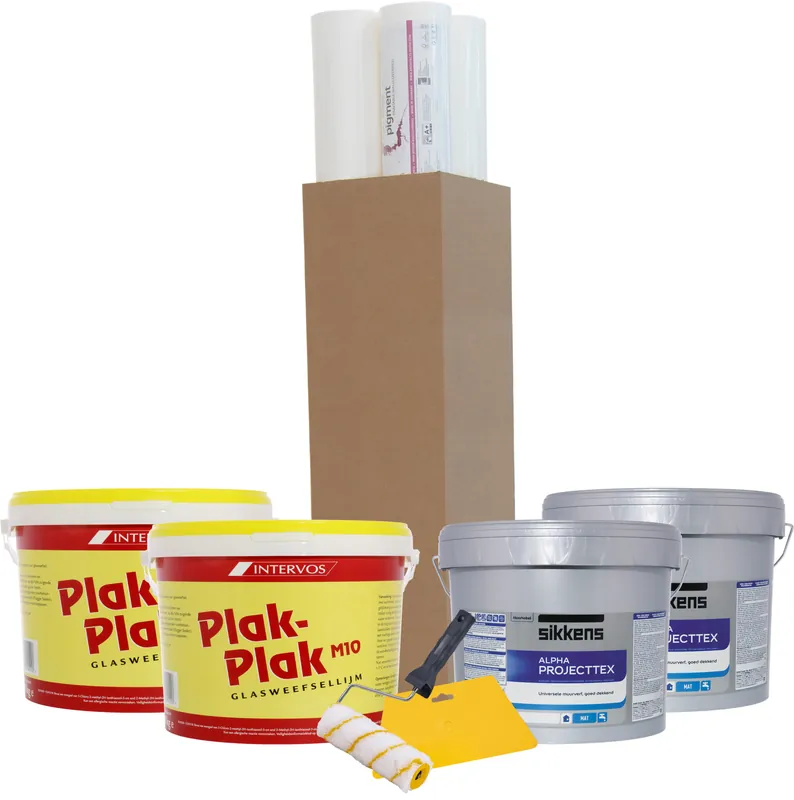 Betaalbaar Complete Renovlies Set Sikkens Alpha Projecttex - RAL 9010