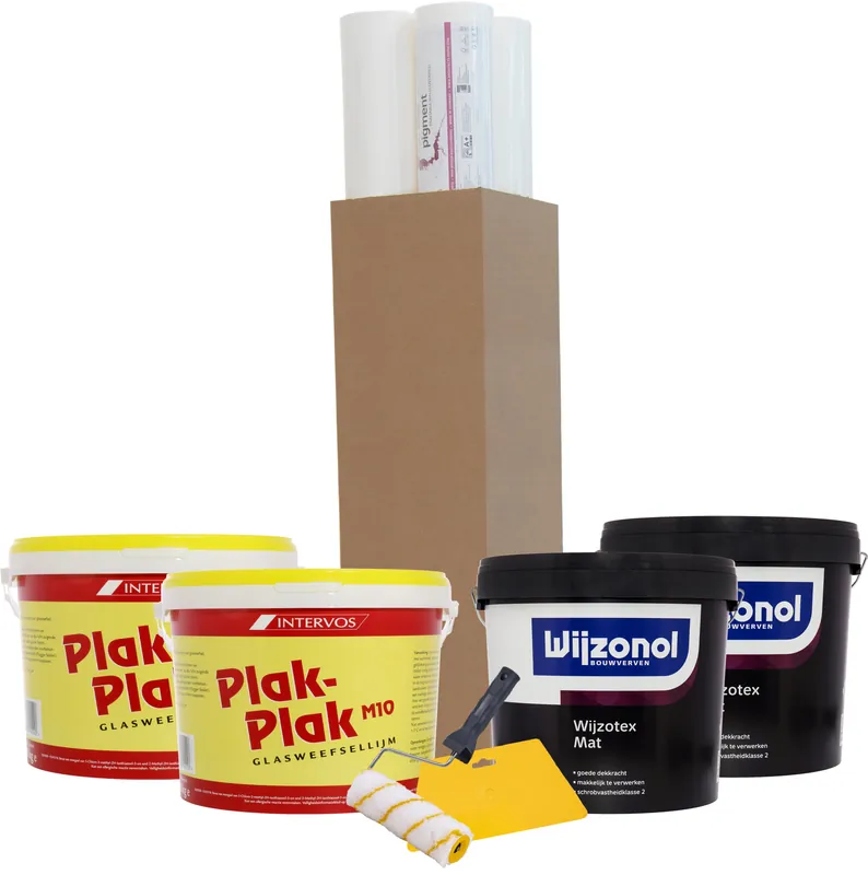Fabrieksprijs Complete Renovlies Set Wijzonol Wijzotex Mat - RAL 9010