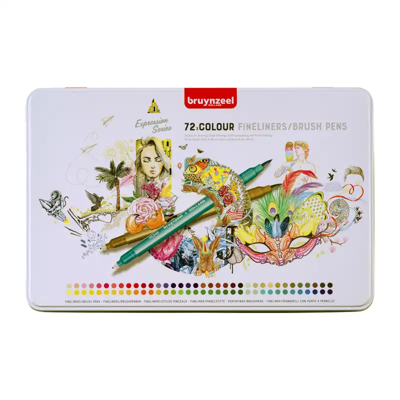Bruynzeel Creatives Fineliner / Brushpen set Actieprijs