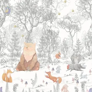 Bestel Nu Decoprint Cute Walls- Forest Animals 212x280cm - CW6043-1