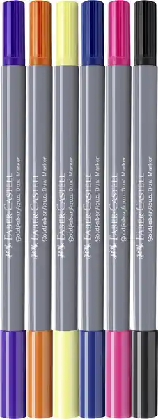 Faber Castell Duo aquarelmarker Goldfaber - etui 6 stuks Fantasy Koop Vandaag