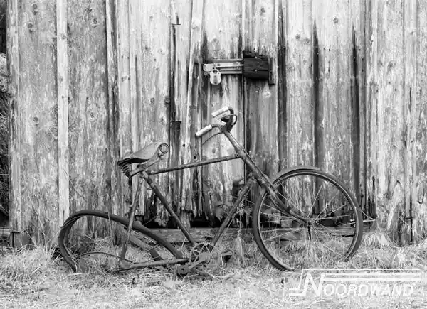 Tijdelijk Beschikbaar Noordwand Farmlife Fotobehang oude fiets zwart-wit - 3750016