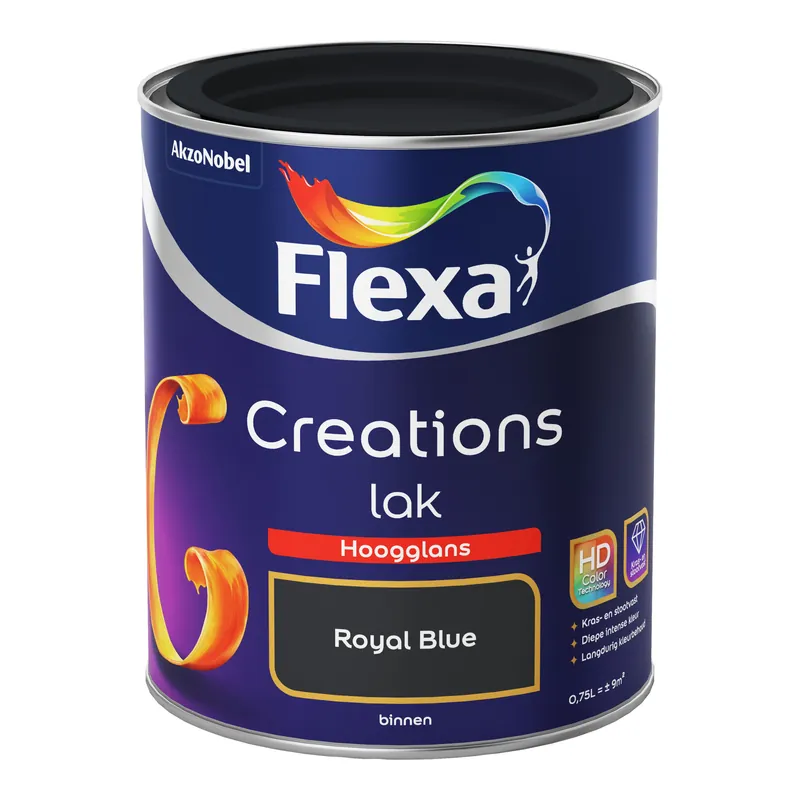 Flexa Creations Lak Hoogglans - Royal Blue Op = Op