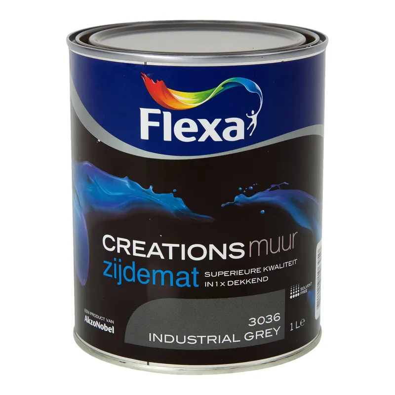 Gereduceerde Prijs Flexa Creations Muurverf Zijdemat - Industrial Grey