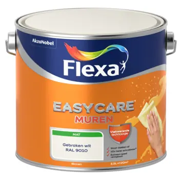 Flexa Easycare Muurverf Mat - RAL 9010 - 2,5 liter Hete Deal