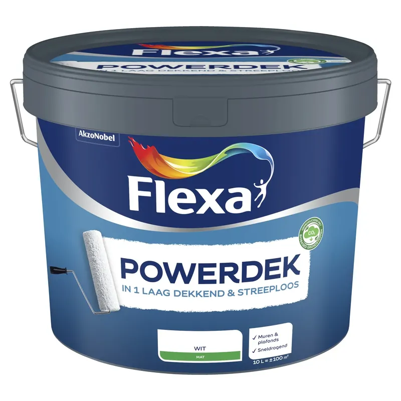 Korting Flexa Powerdek Muren & Plafonds - Wit