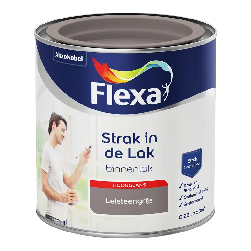 Flexa Strak in de Lak Binnenlak Hoogglans - Leisteengrijs Superprijs
